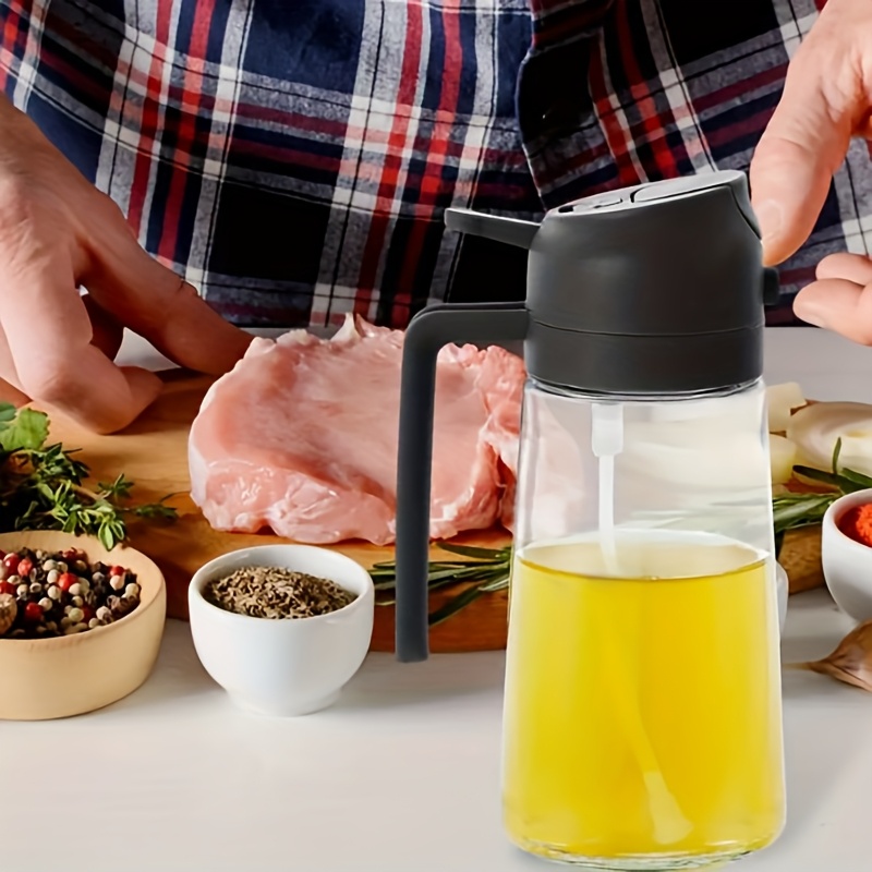 TEMU 16oz 2-in- Olive Oil Dispenser & Cooking Spray Bottle - Auto-, Ideal For Salad Dressing & Cooking Oil, Olive Oil Dispenser For Kitchen