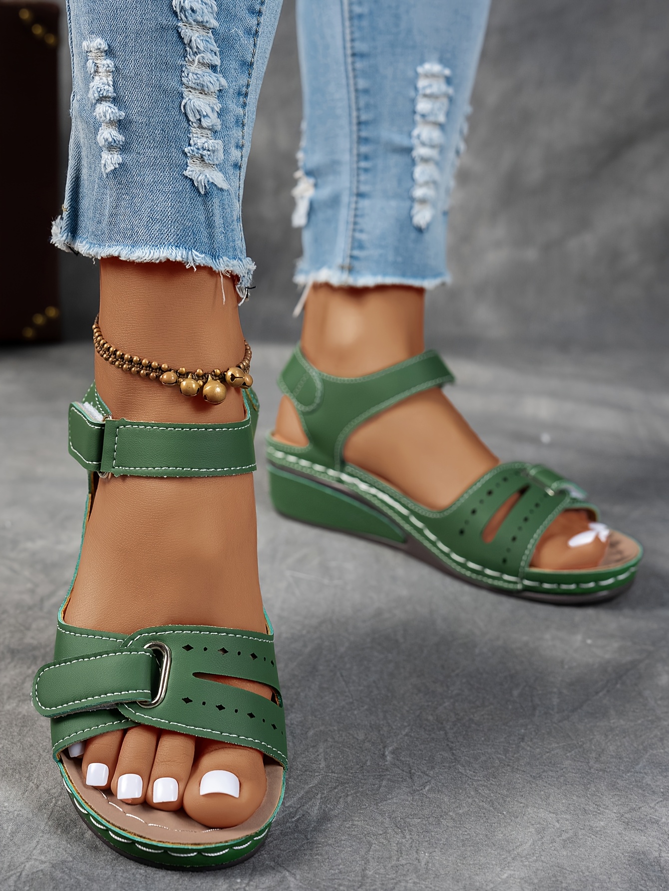   womens beige platform sandals adjustable ankle strap with   hook and loop closure breathable pu upper arch support thick cushioned sole open toe summer   for casual semi formal outfits light brown comfortable arch support arch   Product details 28
