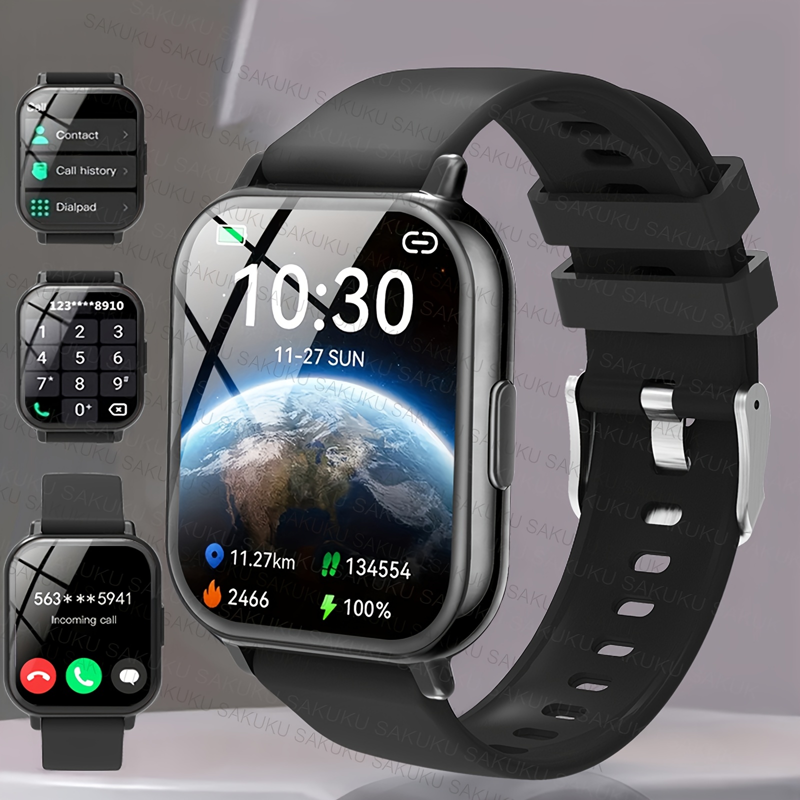 Image of Zacharyer Newest Smart Watch, Wireless Call, Message Reminder, Music Control, Outdoor , More Interface , Compatible With Iphone And , Holiday Party Birthday Gift, Men's Watch, Women's Watch