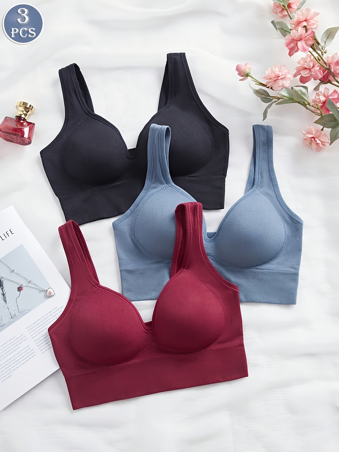 3pcs sports and outdoors fitness apparel women womens sports bras sports bra daily bra womens fitness wear yoga wear sports bra novelty bra suitable for layering or wearing alone sports     style gift