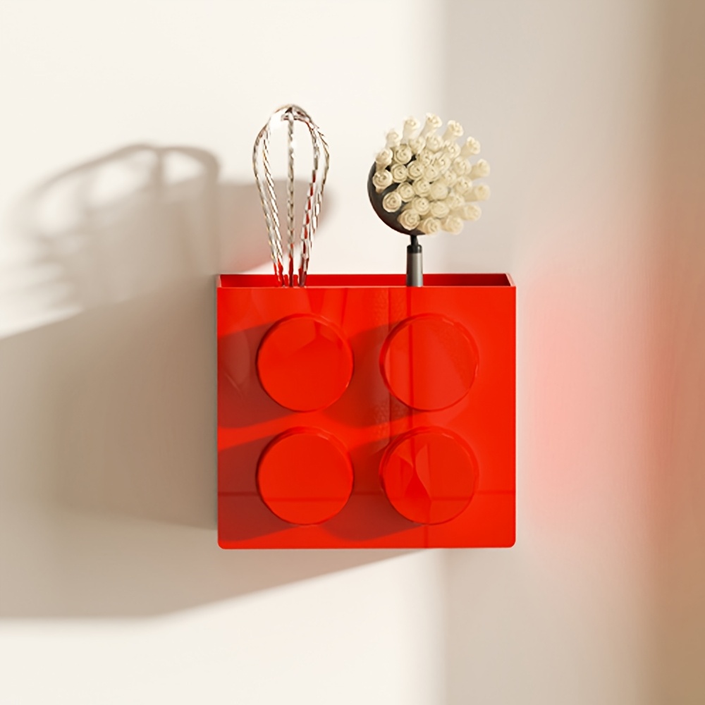 1pc Kitchen Refrigerator Side Spice Wrap Multi-functional Storage Rack Storage Box Cute Building Block Magnetic Storage Shelf