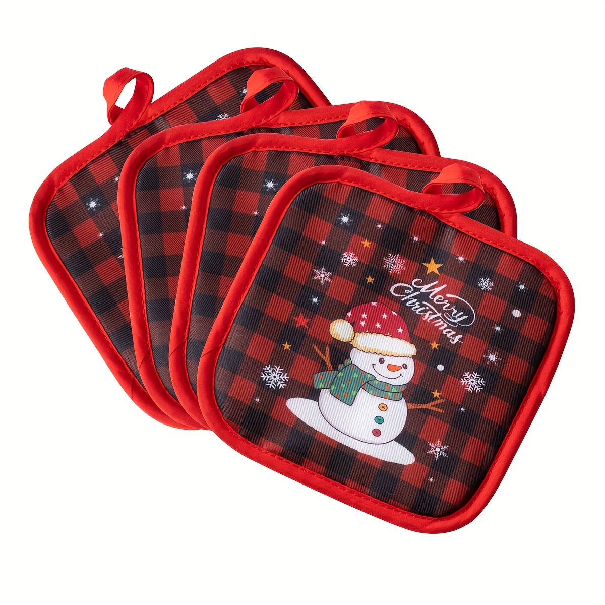 

Christmas Set, Polyester Potholders, Decorative & Dining Table Snowman & - 2pcs Or 4pcs