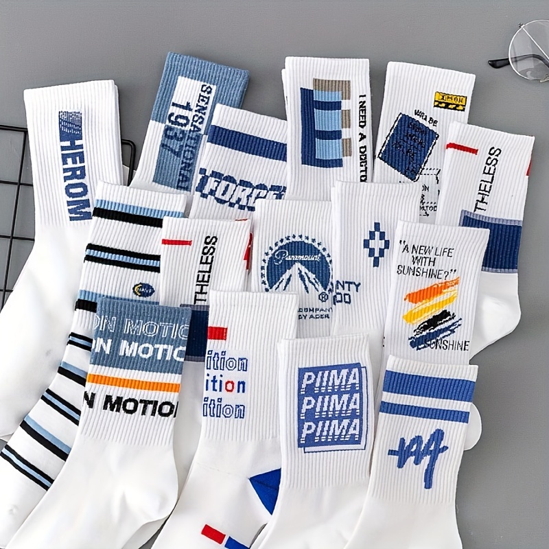 

Send 5 Pairs/10 Pairs Of Sports Trendy And Mid-calf Socks