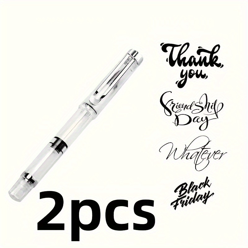 1pc/2pcs Fountain Pen Calligraphy Brush Pens, For Hand Lettering, Art Drawing, Sketching, Scrapbooking, Journaling - Beginner Kit