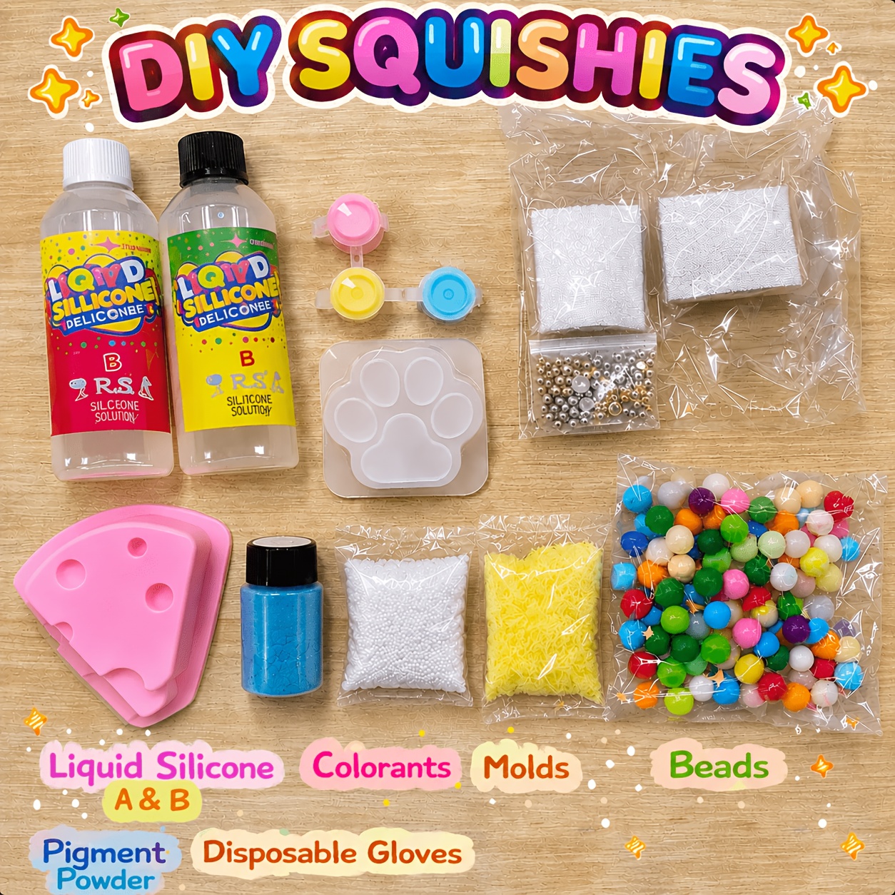 TEMU Taba Making Set 16oz/6.8oz | Make Ultra Soft Squishies With 1:1 Ab Liquid Silicone Rubber & Instructions