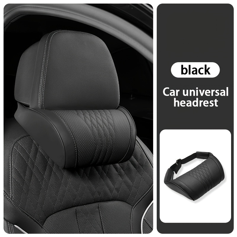 TEMU 1-pack Car Comfortable And Breathable Neck Pillow, Pillow, Soft And , Pu Leather Material, Scratch-resistant And Wear-resistant, Ergonomically