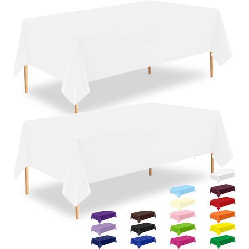 (2/6 stück) rechteckige tischdecken aus plastik, hochzeitsdekorationen, sommerdekoration, deko für draußen, outdoor-deko, 54 x 72 zoll, esstischdecke, rechteckige tischdecke für partys, picknick, camping und outdoor, einweg