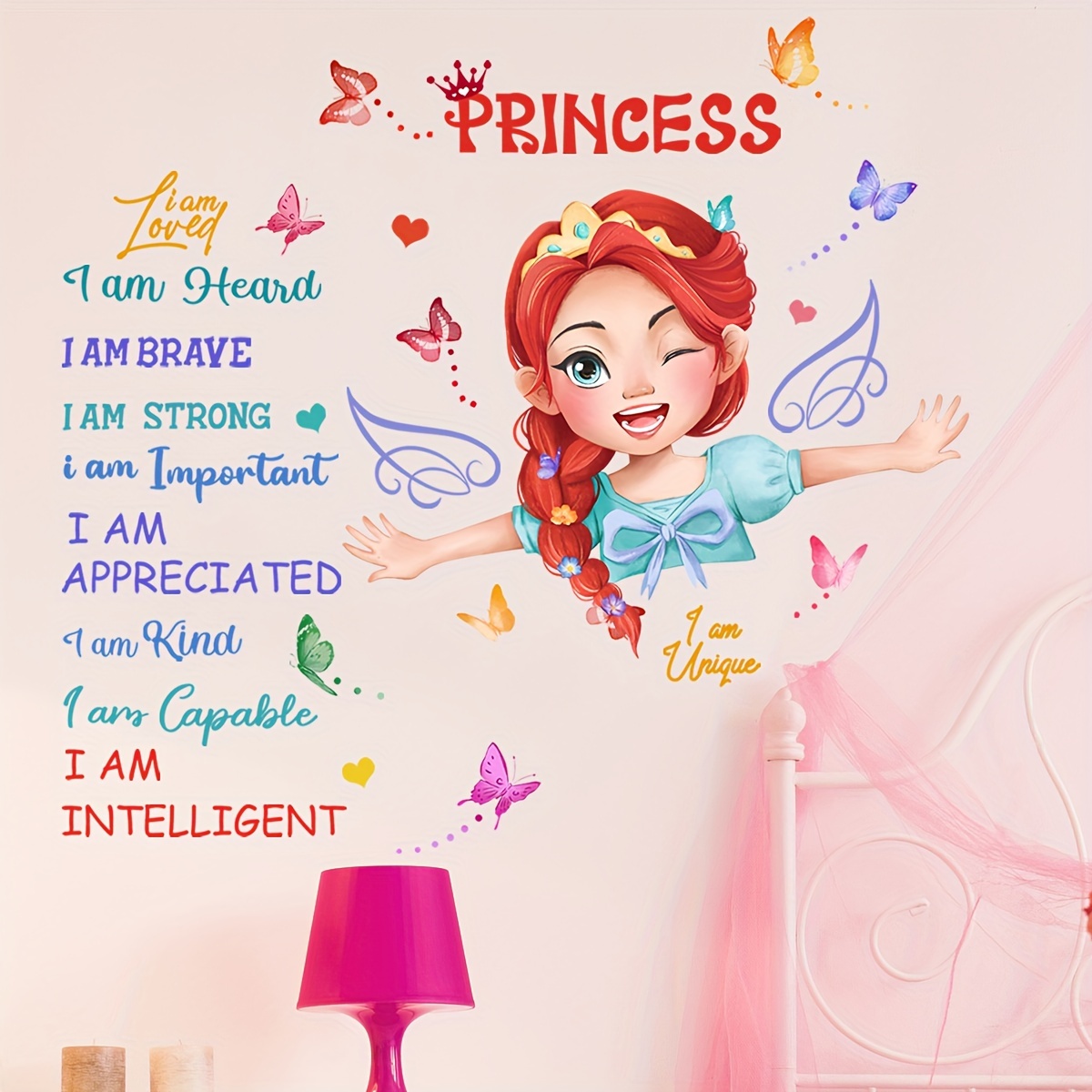 Inspirational Quotes Wall Decals For Girls - 2pc Set, 11.8