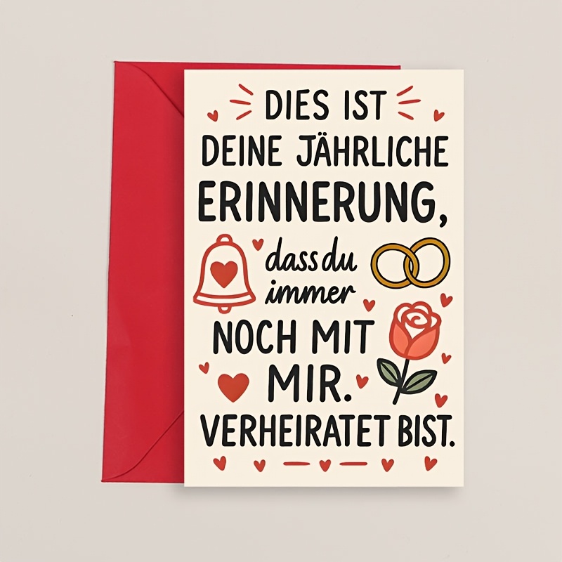 A Single Romantic Anniversary Card For Couples, A And , Perfect For Day For Husbands And Wives, Ideal For Wedding And Relationship Anniversaries