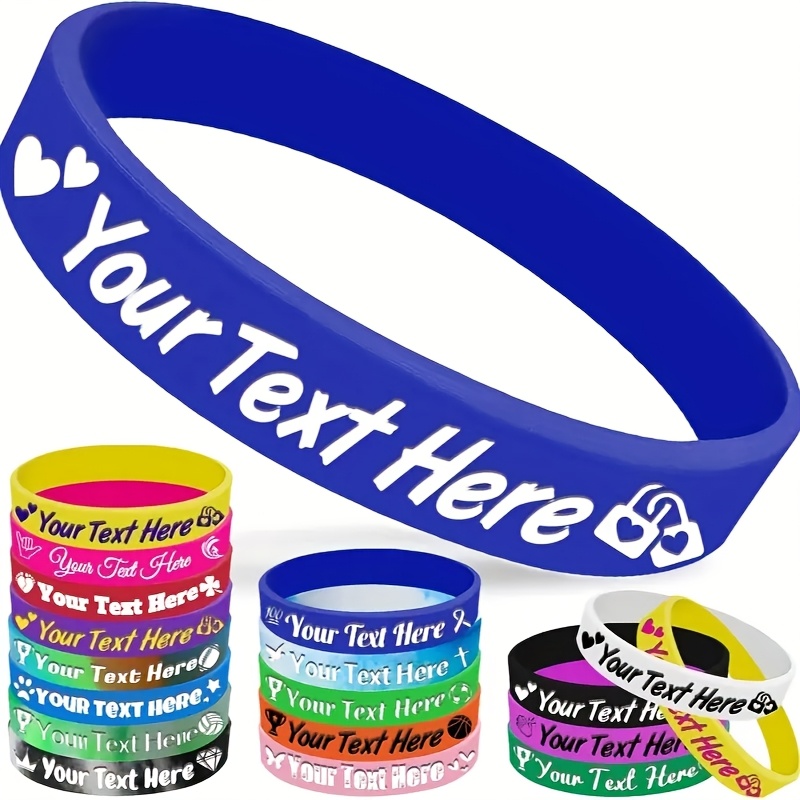 17pcs Custom Engraved Durable Silicone Wristbands for Women