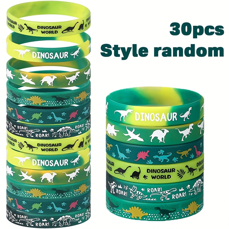 E-shop 30 Stück Dinosaurier Silikon Armbänder, Realistische Dinosaurier Armbänder, Perfekte Geschenke für Dinosaurier Partys, Dinosaurier