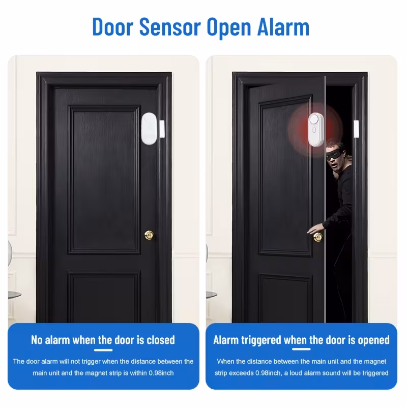 secure your for home with window door alarm wireless door magnetic open alarm burglar alert 120db loud low middle high volume magnet doorbell chime for safety and guest Product details 4