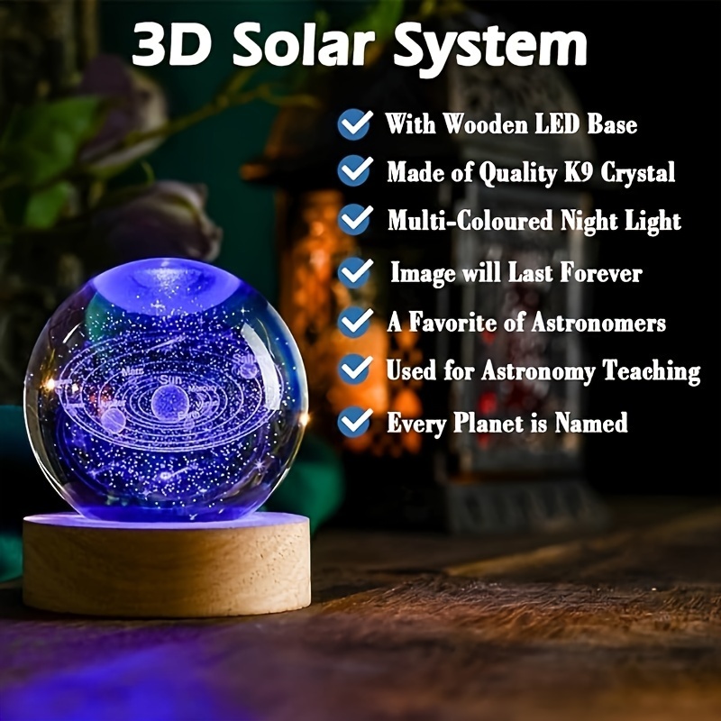 

2pcs Large Crystal Ball Night Light, 16 Color Changing Crystal Lamp, With Remote Control, Suitable For Bedroom Decoration, Birthday Gift For Teenagers, Boys And Girls, Model