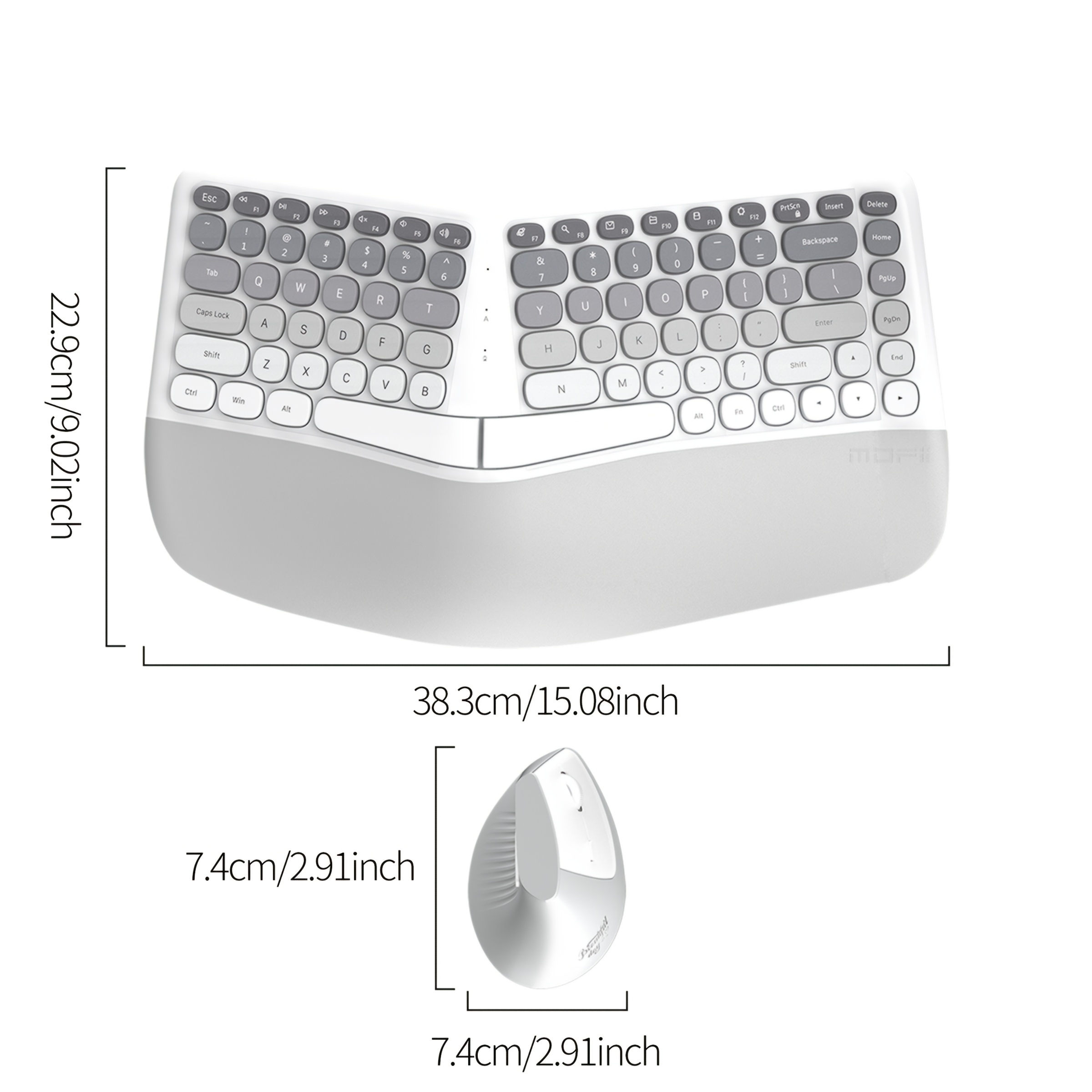 MOFII BOMI Wireless Keyboard And Mouse Combo 2.4G Stable Connection, Ergonomic Keyboard + Mouse, Suitable for Global Office/Home Scenarios, Bright Colors, Easy And Clear Design, Excellent Appearance And High Cost Performance