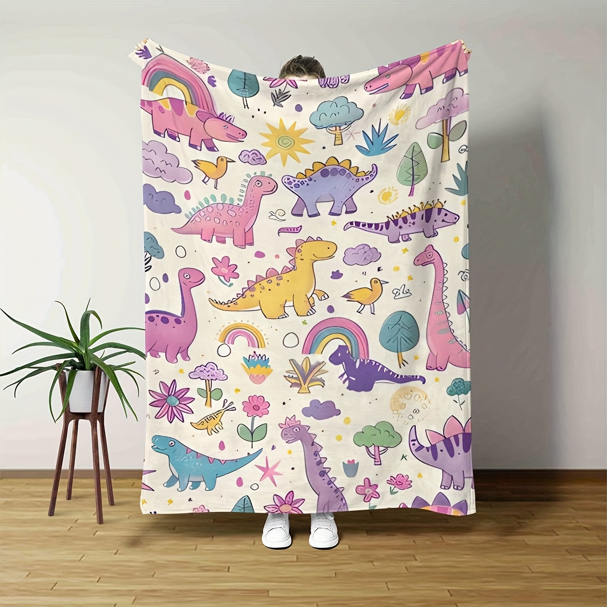 Cartoon Dinosaur Fleece Blanket