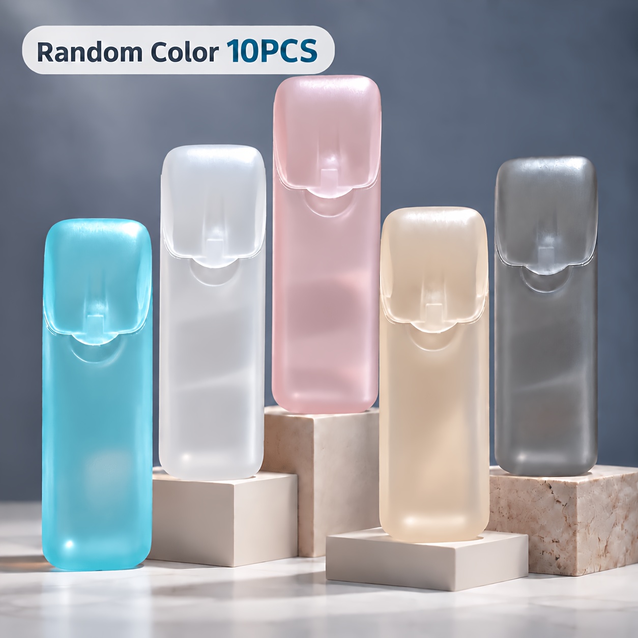 TEMU 10pcs Mini Boîtes de Rangement Portables Couleurs Aléatoires, Organisateurs en Plastique PP pour Cure-dents, Fil Dentaire, Pilules, Bijoux &