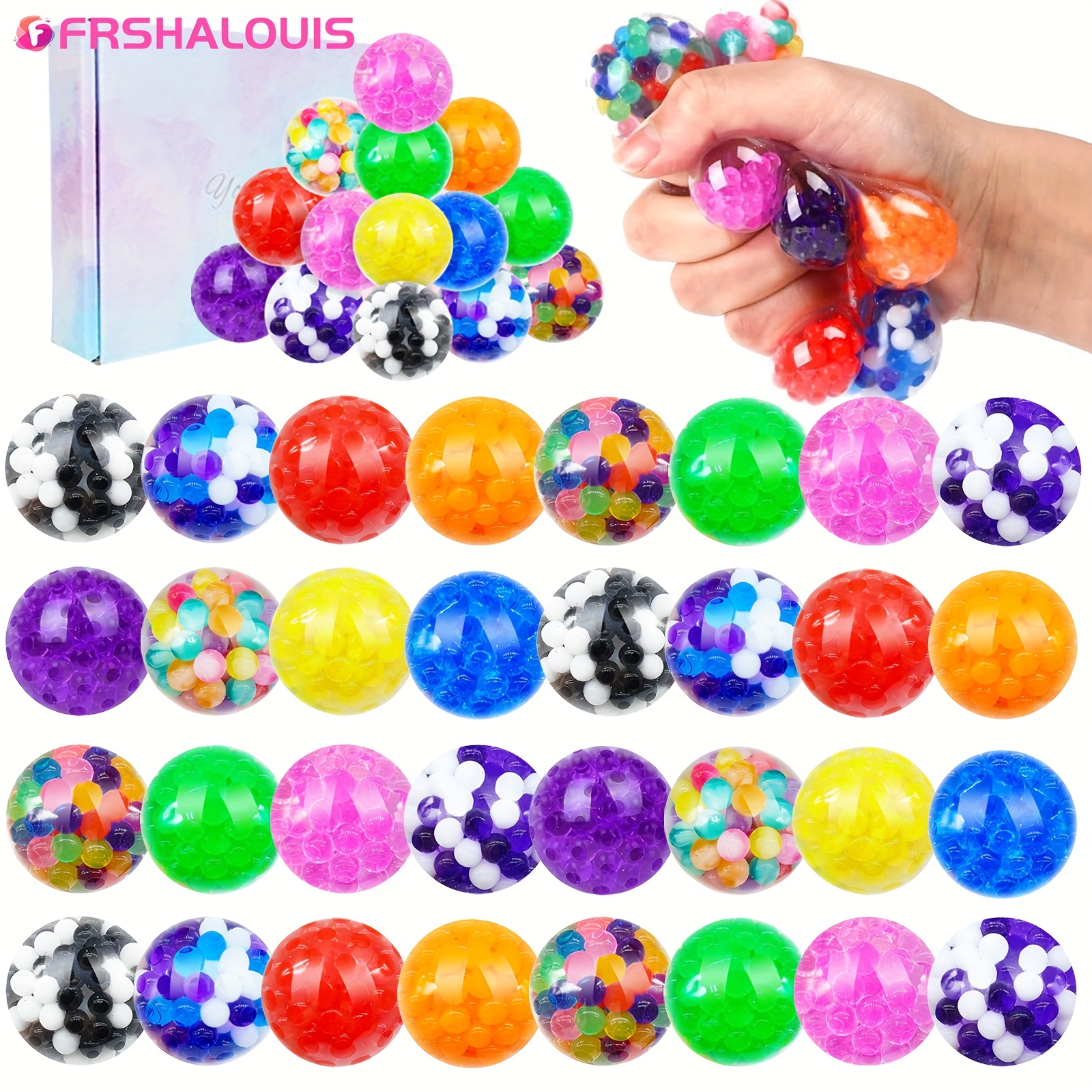 

36pcs Mini Balls, 1.65inch Sensory Balls, Soft Tactile Hand Toys, Candy Bag Fillers, Party Favors For Valentine's Day Birthday Christmas Halloween Easter Thanksgiving For Adults