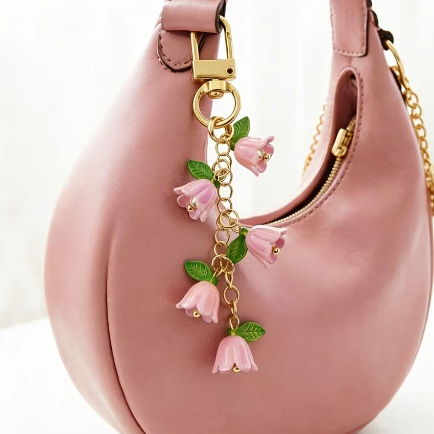 Orchid Keychain with Tassel, Creative Accessory