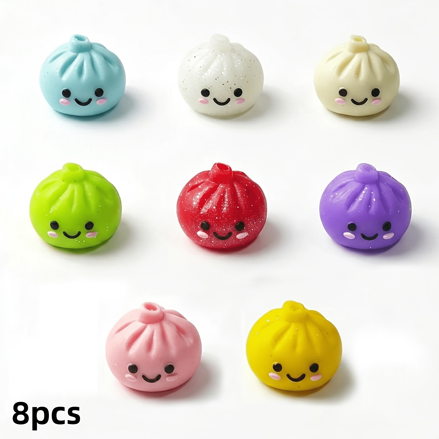 TEMU 8pcs 3d Silicone Focus Beads With A Diameter Of 18mm/0.7 Inches. Cute Bead Design - Creative Beaded Handicrafts. Colorful Round Beads Are