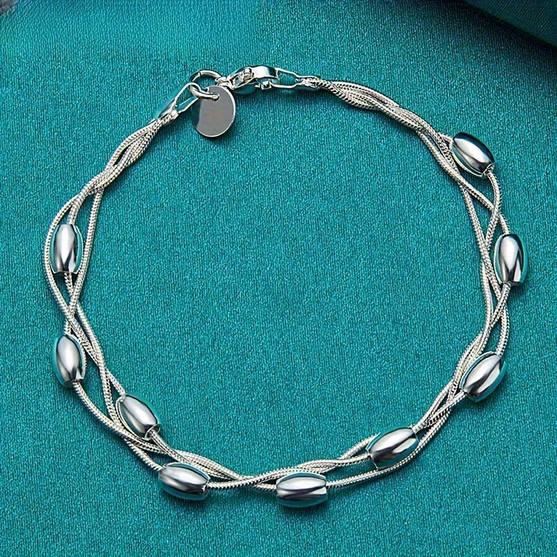 

1pc Elegant 925 Sterling Silver Chain Bracelet, Ideal For Or Party Accessory, Perfect Gift For Valentine's Day, Christmas, Birthdays, Jewelry