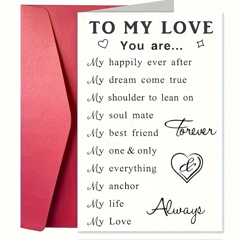 

Romantic Anniversary Greeting Card - 10 Why I Love You - Him Or Her, Ideal For Wedding & Valentine's Day