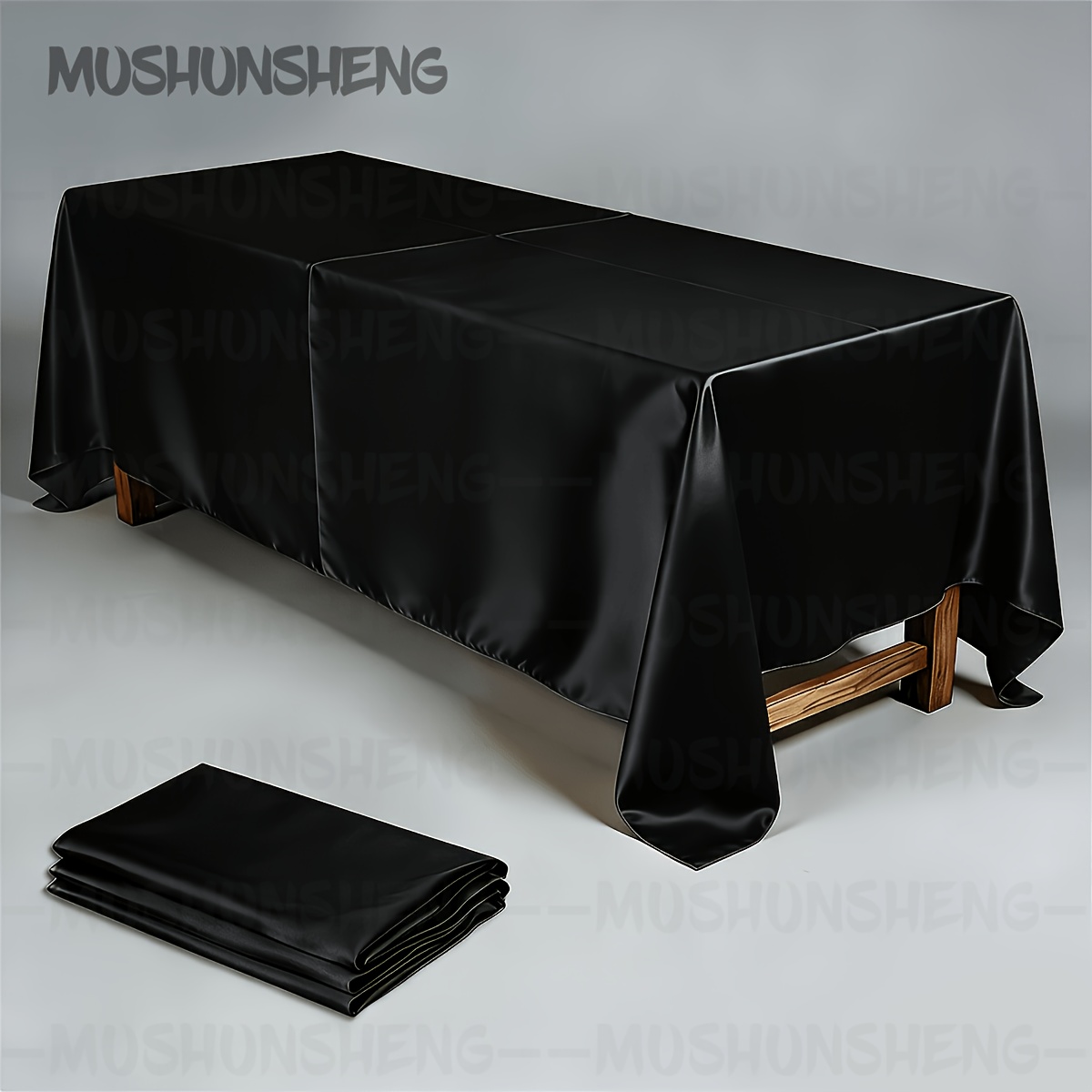 TEMU 1pc Solid Color Rectangular Satin Tablecloth, Elegant Rectangular Table Cover, Suitable For Indoor/outdoor Use, Ideal For Weddings, Banquets,