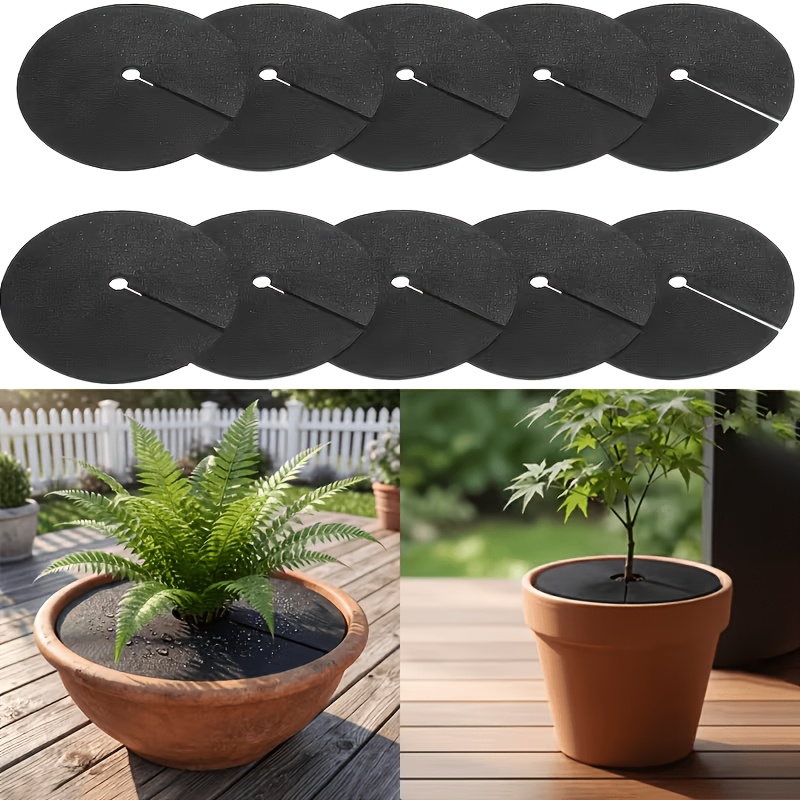 TEMU Lot de 10 tapis de sol de jardin de 25 cm, tapis - respirant et rétenteur d'humidité pour arbres, tapis de pour pelouse, tapis barrière - pour