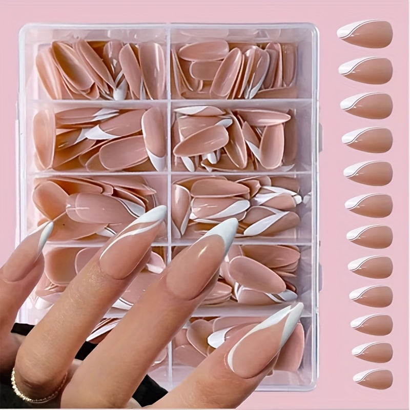 240 Stück Coffin Nagelspitzen Mit Hilfslinie – Halb Abgedeckt, Matte French-Tips, Für Gelnägel