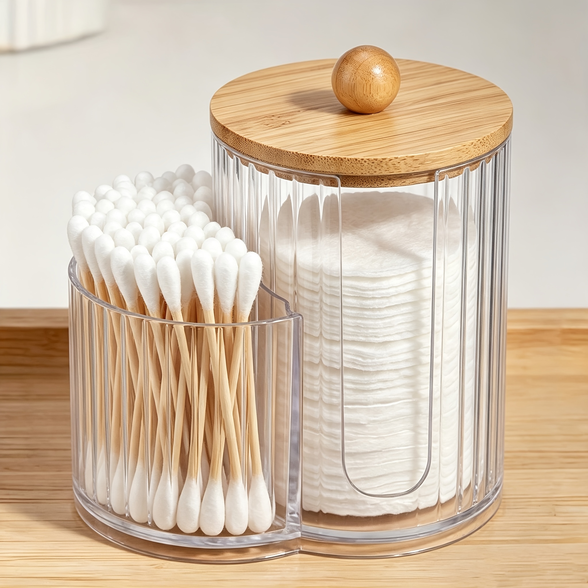 TEMU Scatola portaoggetti con in legno scomparti, organizzatore per e struccanti con in legno, scatola portaoggetti da bagno a scomparto per e