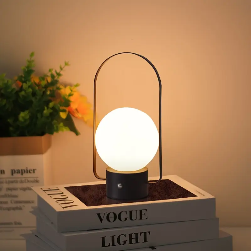 dimmable led table lamp usb rechargeable touch controlled desk light color changing indoor night light with polished iron and plastic non waterproof for home decor bedside room Product details 4