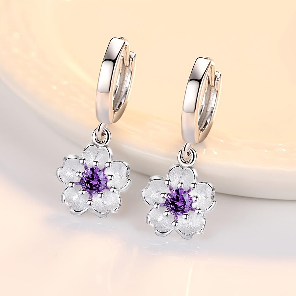 E-shop Paar süße, elegante, temperamentvolle Damenohrringe im Blumen-Pfirsich-Drop-Style, ideales Geschenk für Freunde. Geeignet für den täglichen Weg