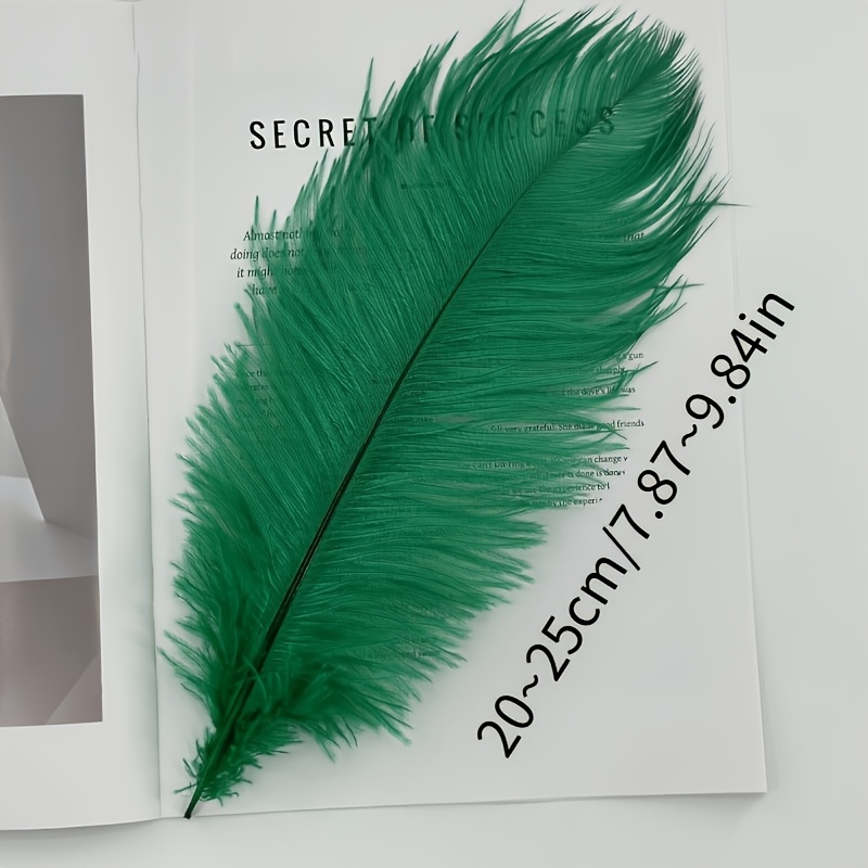 TEMU Lot de 7 branches décoratives de 20-25 cm/8 pouces, luxe léger, vert foncé, duveteuses, en peluche longue, arrangement floral de style Gatsby