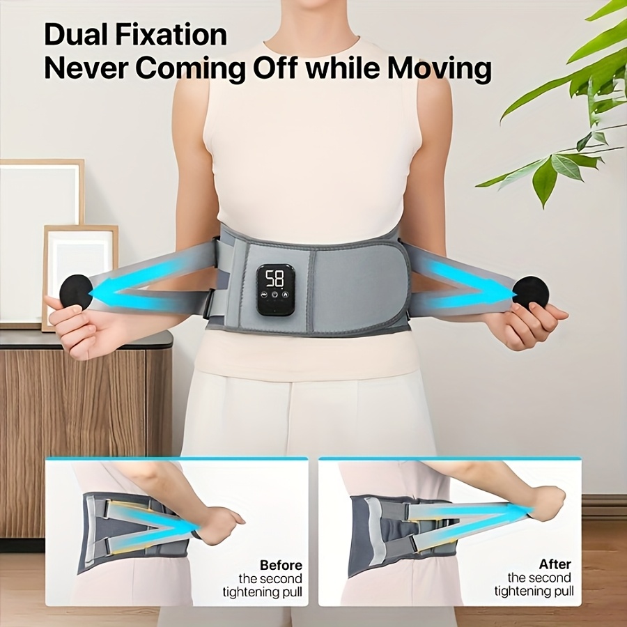 Wireless Heated Massage Belt with Lumbar Support, 3 Heating Modes