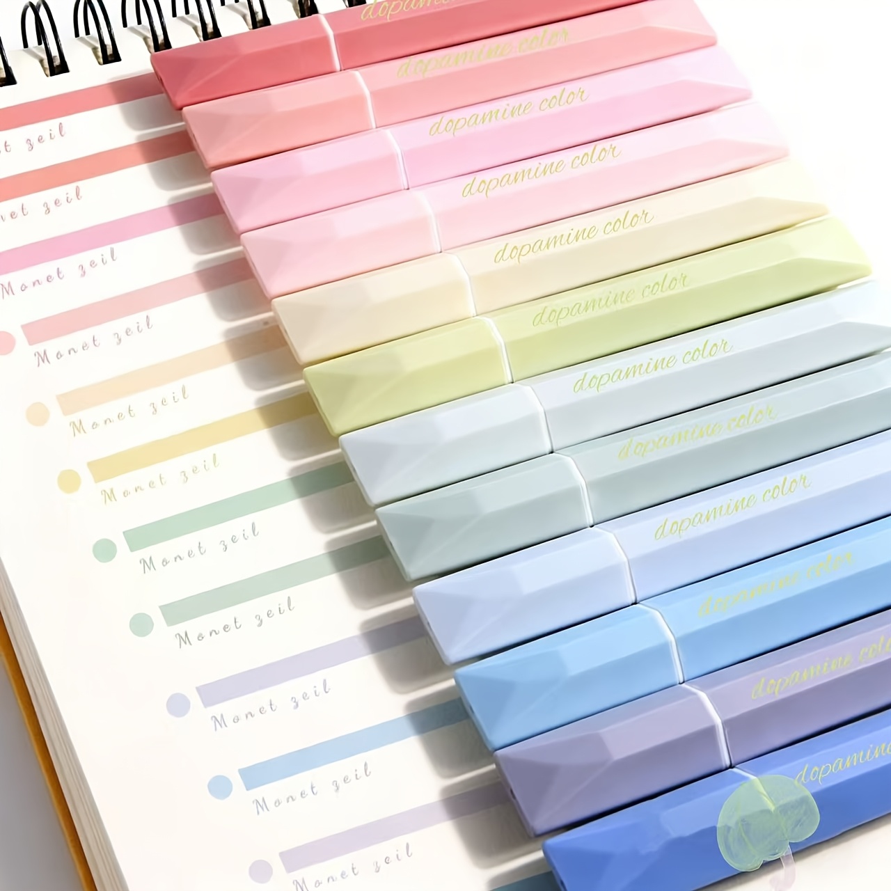 TEMU Lot de 12 surligneurs marqueurs quadrilatères - -taches, adaptés pour les , , compatibles avec les diapositives, , les livres, les journaux -