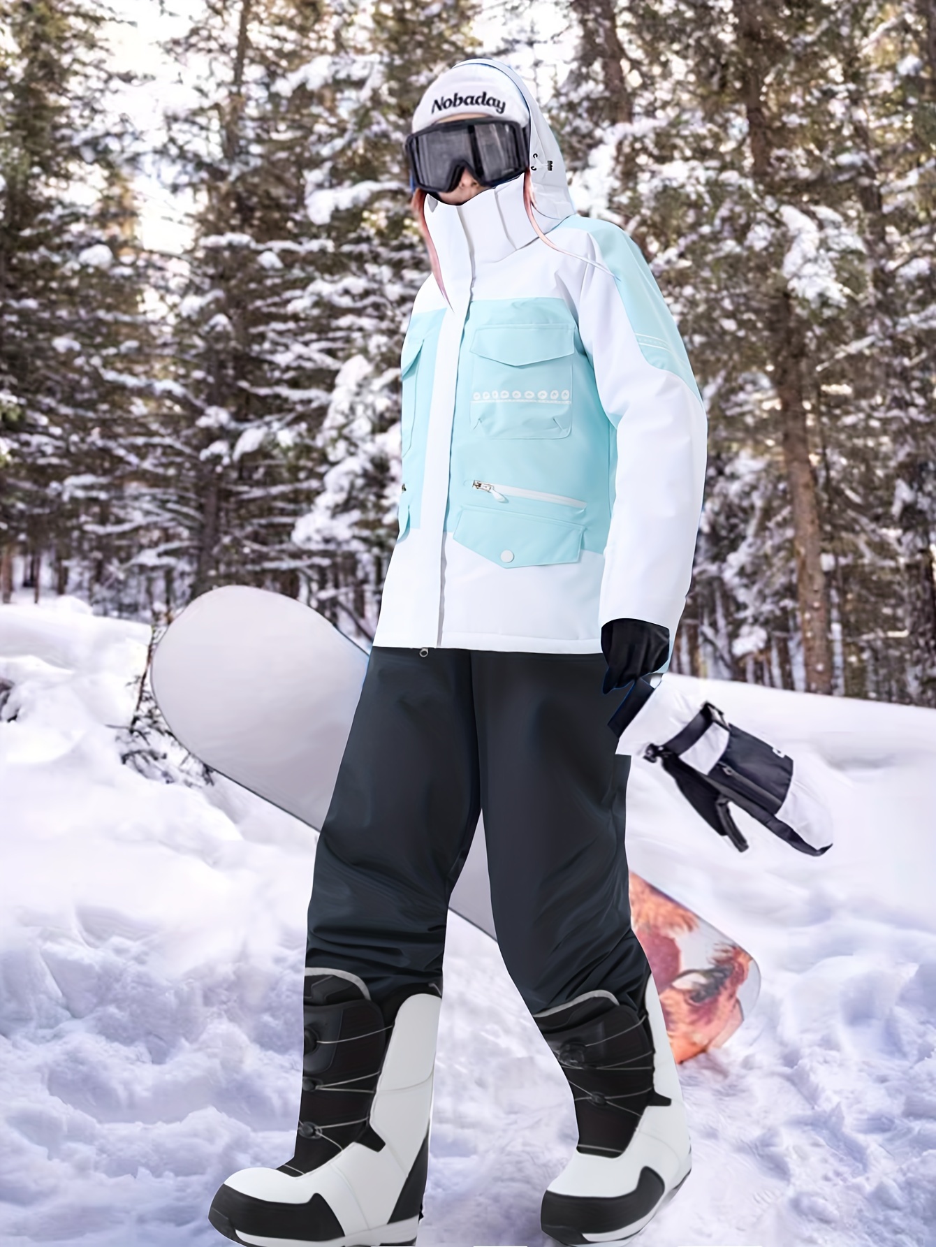 One Piece Womens Ski Outfits Women Snowboard Clothing Hooded Ski