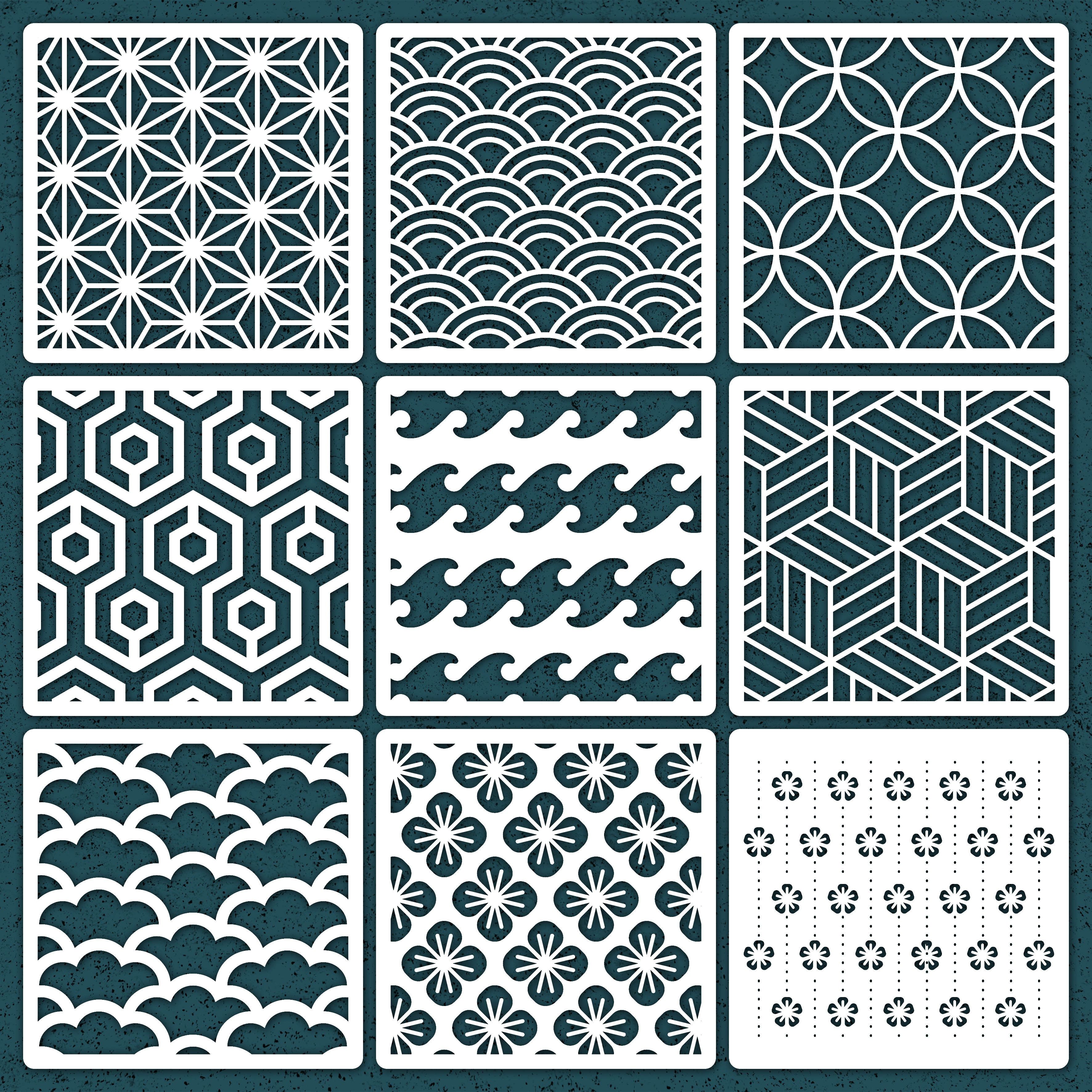 

Reusable Geometric Pattern Stencil 6x6 Inch - Ideal For Paper, Walls, Fabric & Wood Crafting