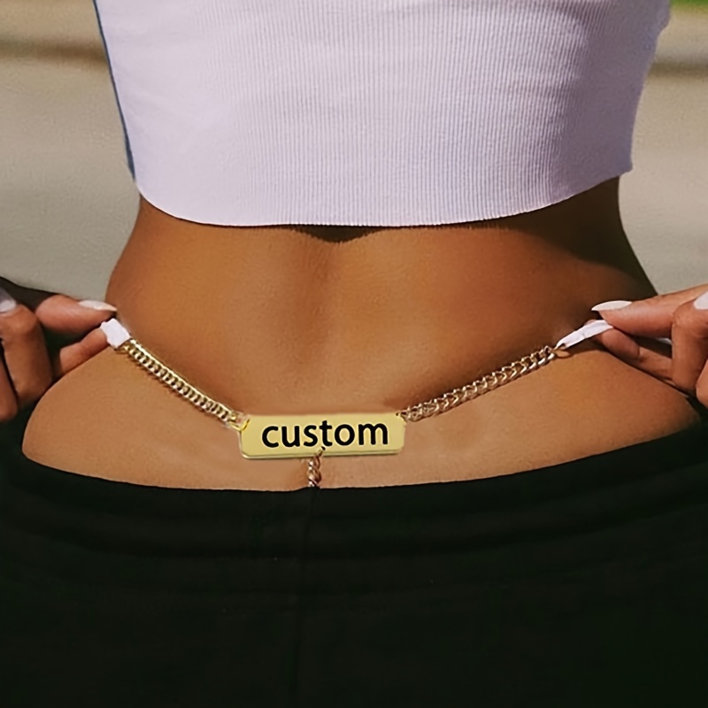 Custom Charm Thong With Name, Thong Bikini,customized Thong Chain