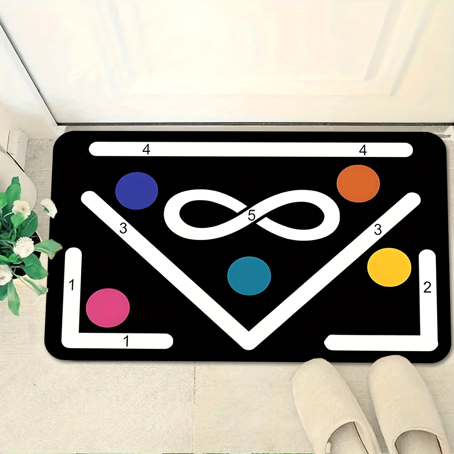 TEMU 1pc Geometric Pattern Indoor Area Mat, Non-slip Floor Mat, Hanging Tapestry, Yoga Mat, Machine Washable And , Multiple Sizes Available, Suitable