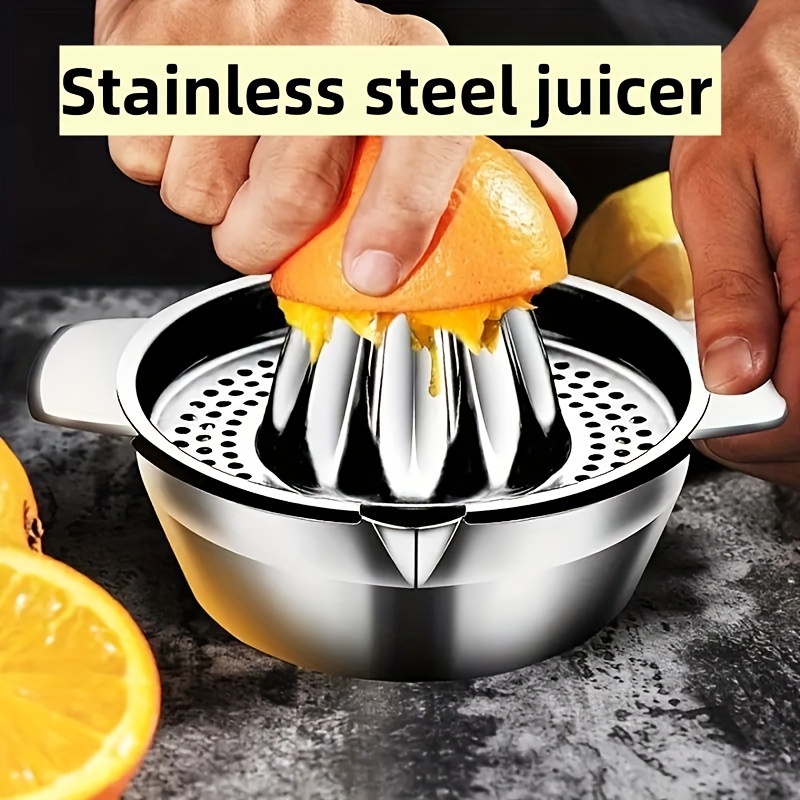 

1pc Silvery Stainless Steel Manual Juicer Squeezer Bowl Shaped Lemon Juicer Squeezer Orange Juicer Squeezer For Bar Kitchens