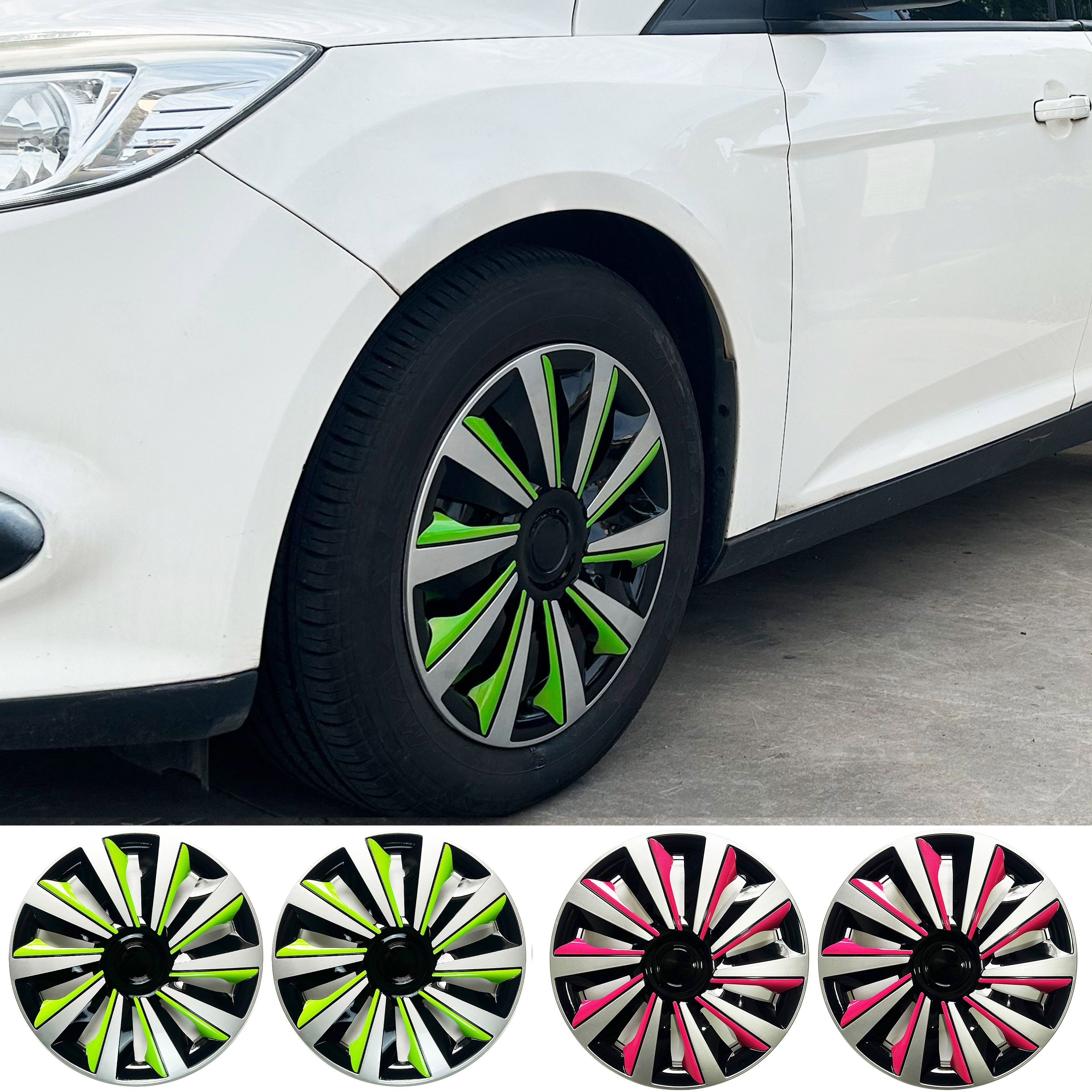 

4pcs Hubcaps For Cars With 15-inch , Made Of Pp Plastic That Used To Decorate The Exterior Of Car Wheels Are In A Of Colors