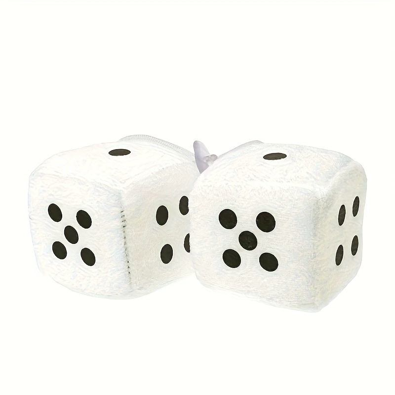 2pcs Of Soft Plush Dice, Rearview Mirror Hanging Decorations, , Fashionable Interior Decoration Accessories, Interesting Design, Flexible Design, Suitable For Car Enthusiasts' Vehicle Accessories