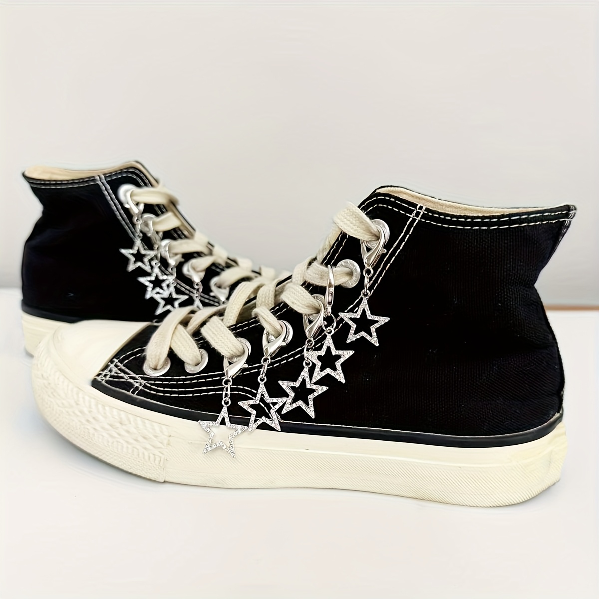 

5pcs Y2k Star Pendant Shoe Charms Set, Fashion Hollow Alloy Diy Shoe Decoration Accessories For Sneakers