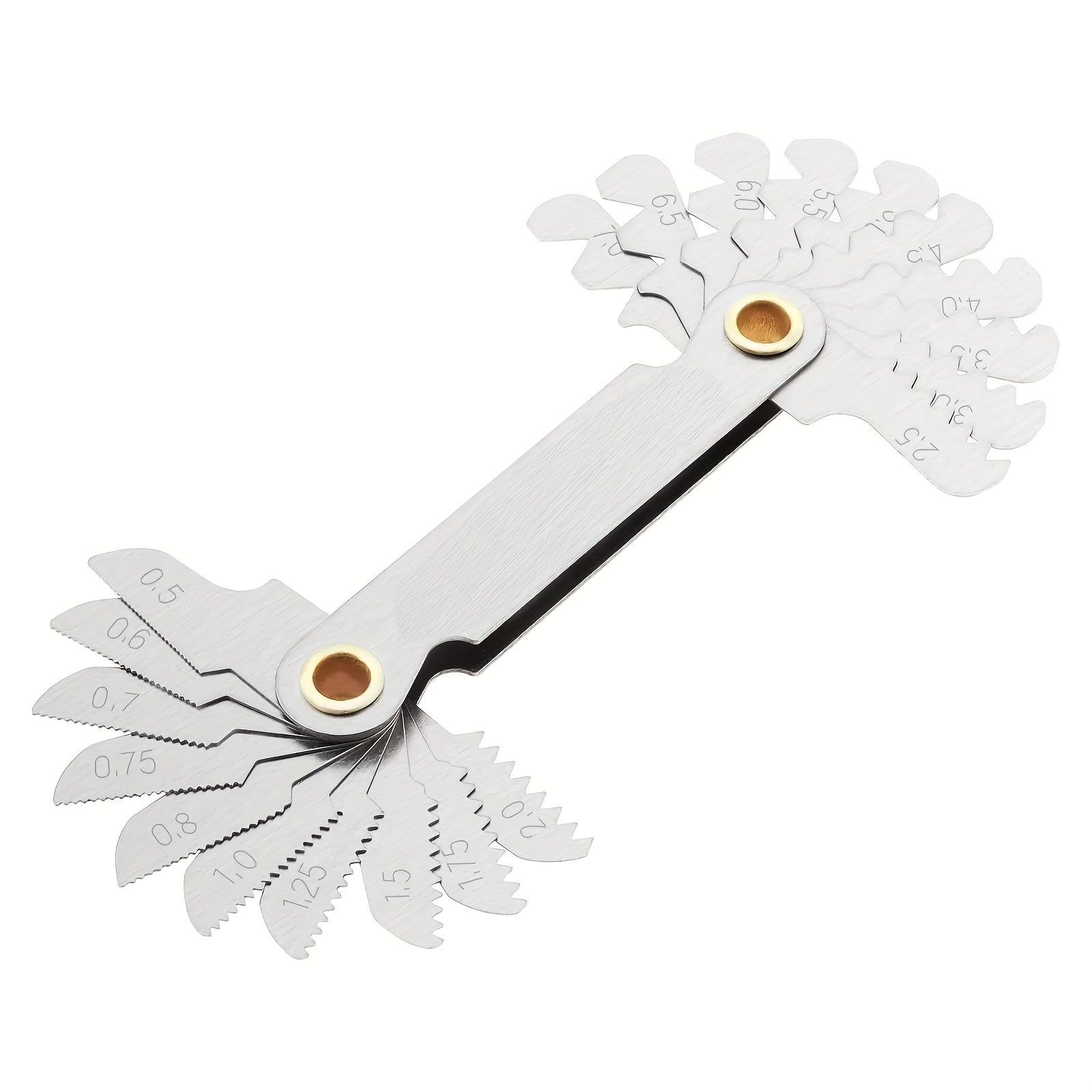 TEMU 20pcs Of Metric 60 Degree , Used For Industrial Measurement, Measuring Tool For Blade Range Of 0.5-7.0mm
