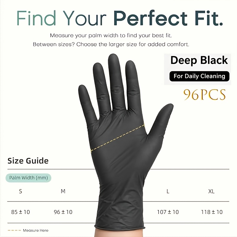 TEMU Black Disposable Cleaning Gloves, Comfortable And Soft - Worn For Long Periods, Suitable For Home Daily Tasks And Pet Care, Thoughtful Gift For