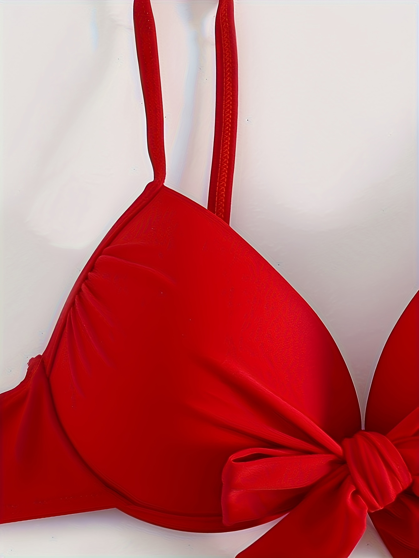 big red gathered hard   bikini set Product details 3