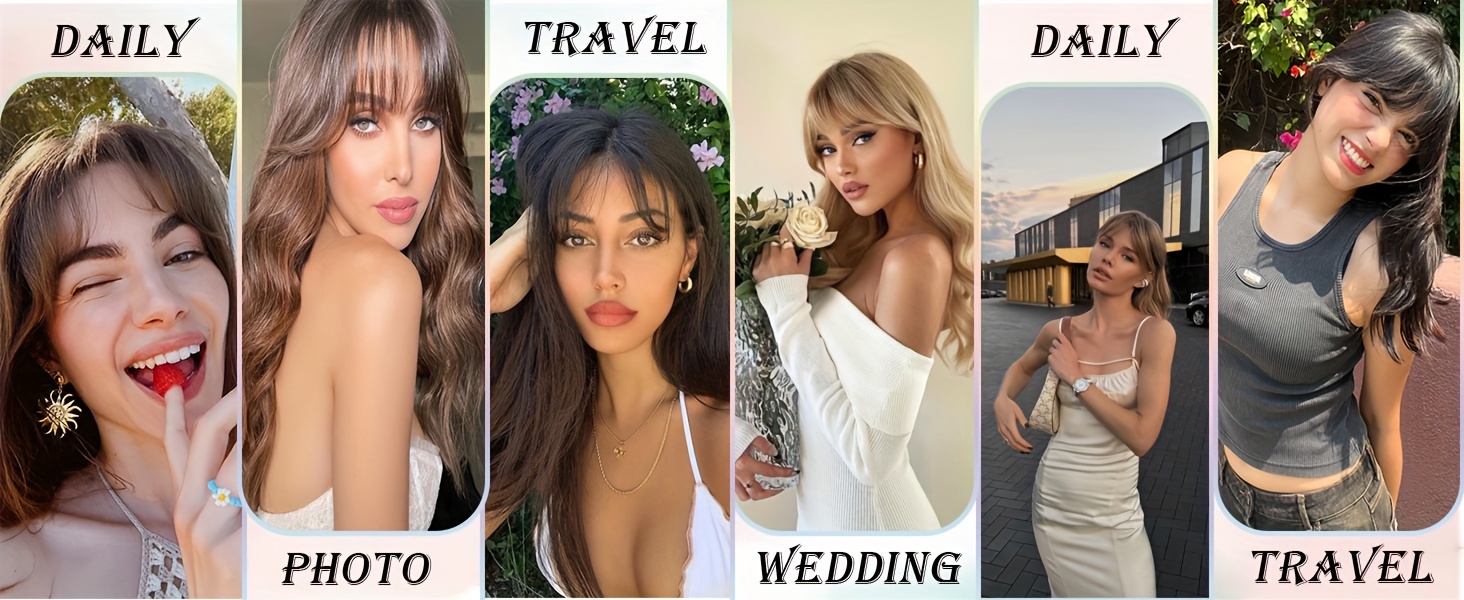 elegant clip in bangs for   coverage blonde hair extensions with dark roots french   hair bangs for daily wear hairpieces details 3