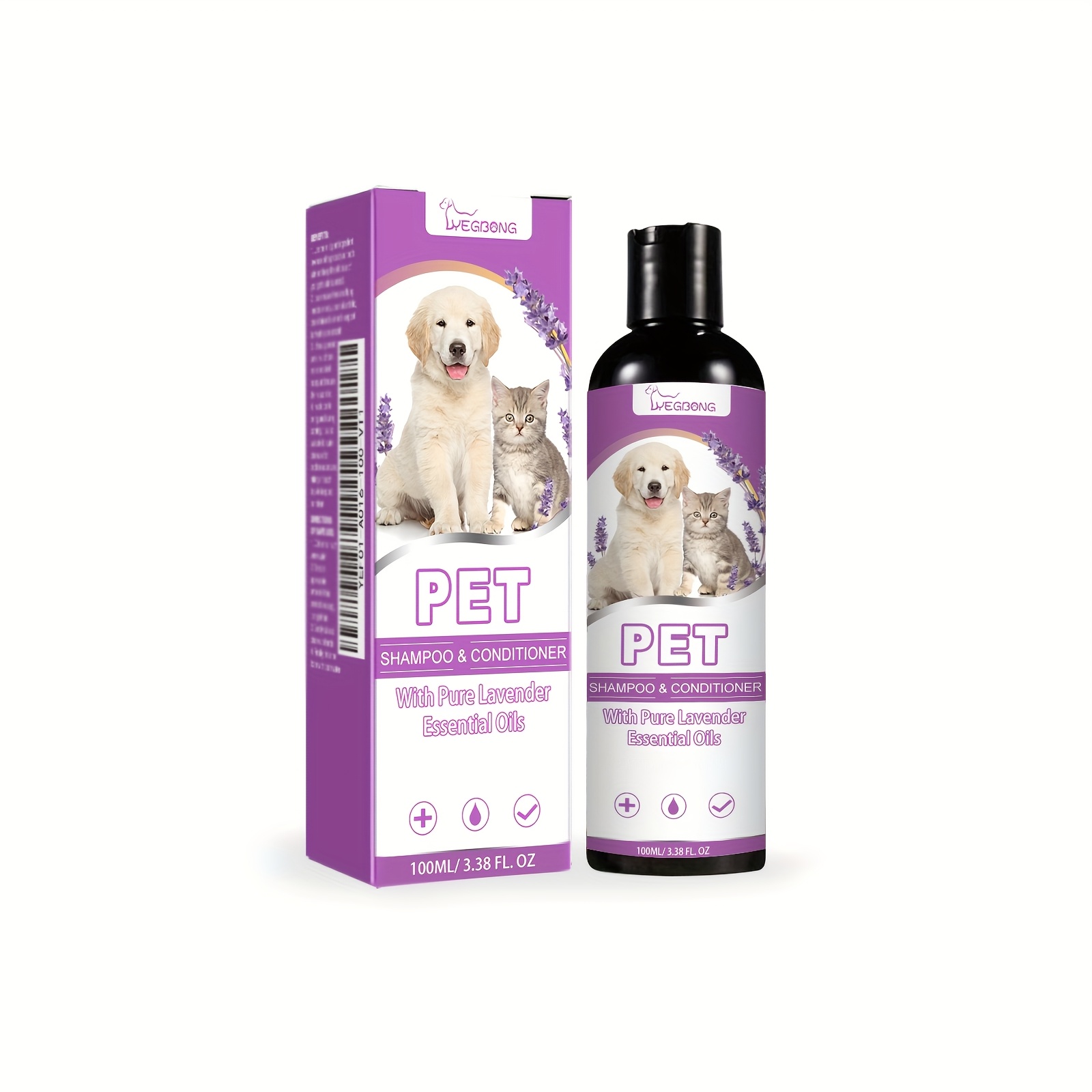 

100ml Pet Cleansing Shampoo Contains Lavender Oil, , Olive Oil, Pet Bath Clean, Smooth Hair Without Shampoo