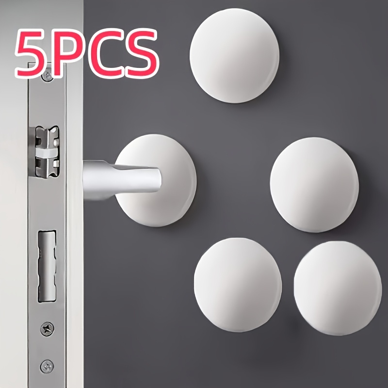 5pcs Self-adhesive Soft Bumper , Effective Shock-absorbing Silent Door Handle Protector Pads, Prevents Collision And Friction Damage, -and-stick Installation