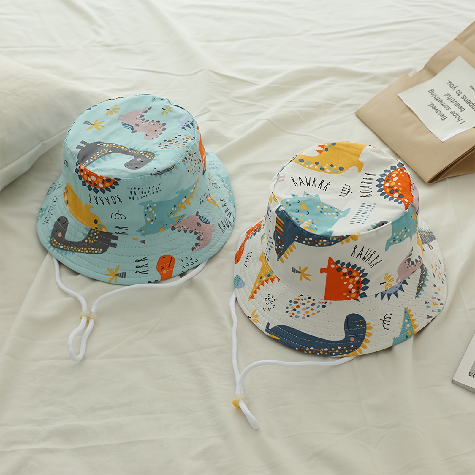 Children's Cartoon Print Baby Sun Hat Big Brim Boys Girls - Temu