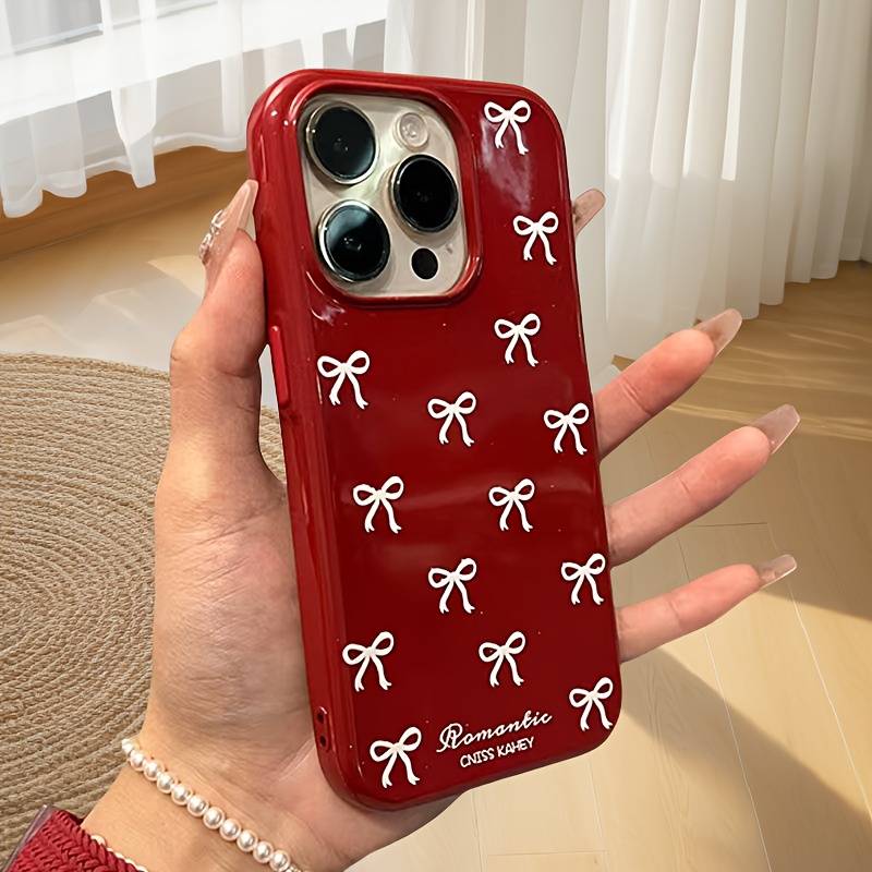 TEMU Fundas de Cobertura Completa con Granos en Color Borgoña para iPhone 16/16 Plus/16 Pro/16 Pro Max, Plus/15 Pro/15 Pro Max, 14/14 Plus/14 Pro/14